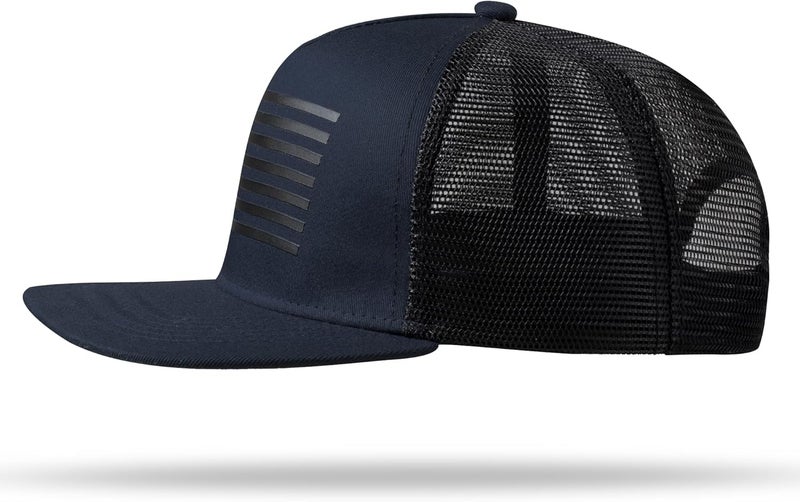 UALON Baseball Cap, Snapback Trucker Hat for Men & Women with American Flag and Adjustable, Breathable Mesh, Flat Bill Hats - Image 4